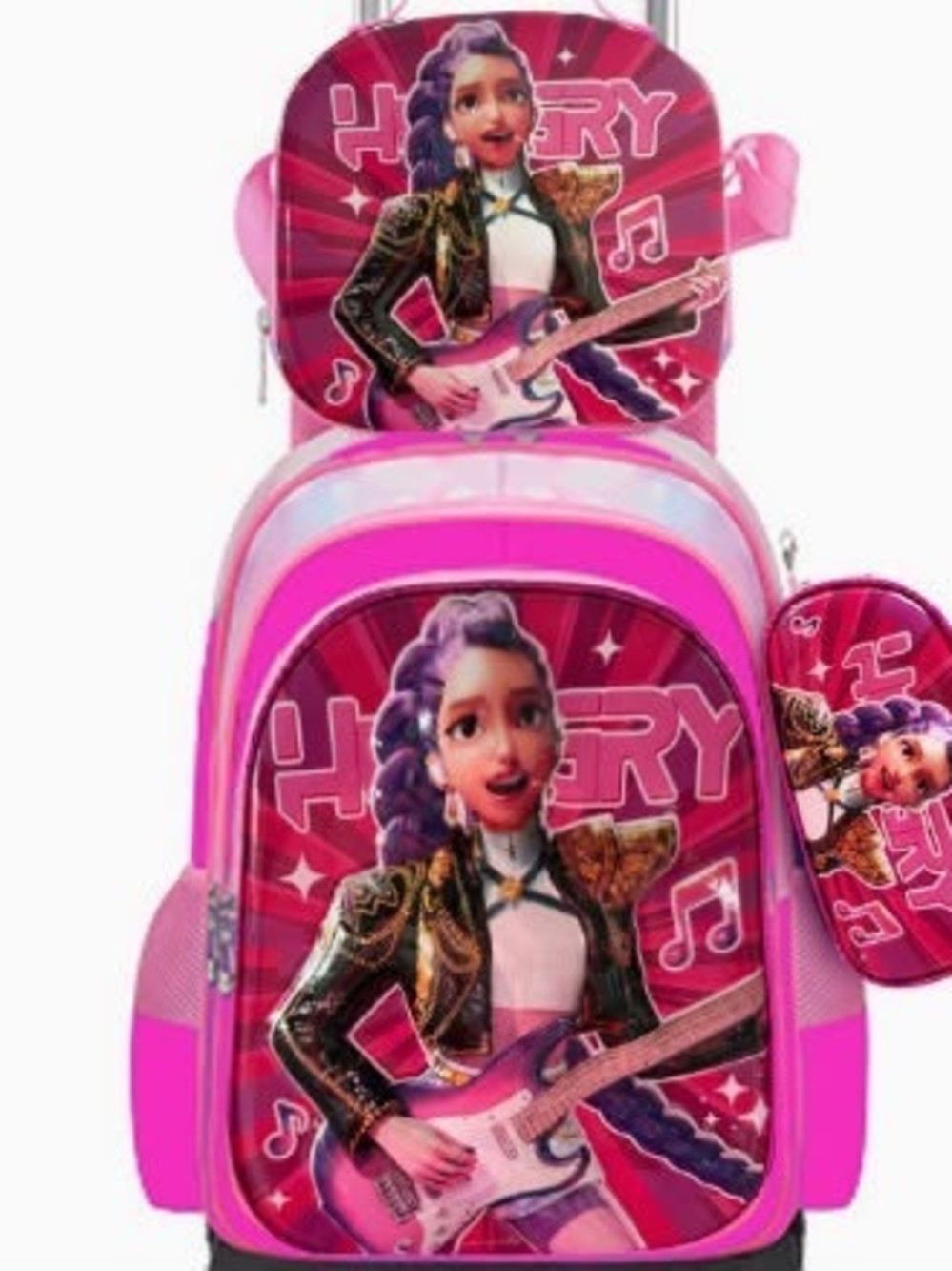 3 Set Kids Pink Musical Guitar Character Backpack - Brand Unknown